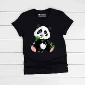 Graphixking Panda Kids Black Tshirt