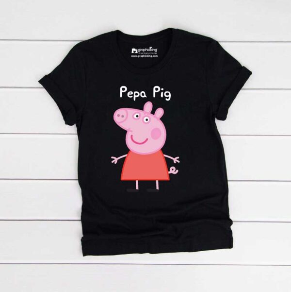 Graphixking-Pepa-Pig-Kids-Black-Tshirt