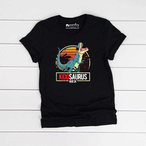 Kidosaurus-Rex-Kids-Black-Tshirt