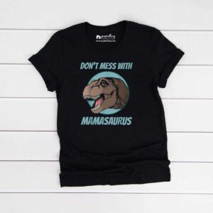 Kids Mamasaurus Bold Dianosaur Black Tshirt