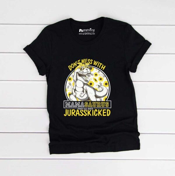 Mamasaurus-In-Chill-Mood-Kids-Black-Tshirt