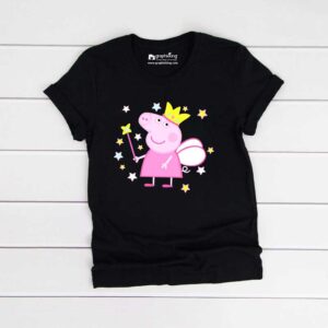 Queen Pepa Pig Kids Black Tshirt