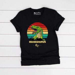 Rex Angry Mamasaurus Kids Black Tshirt