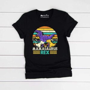 Rex Mamasaurus Family Kids Black Tshirt