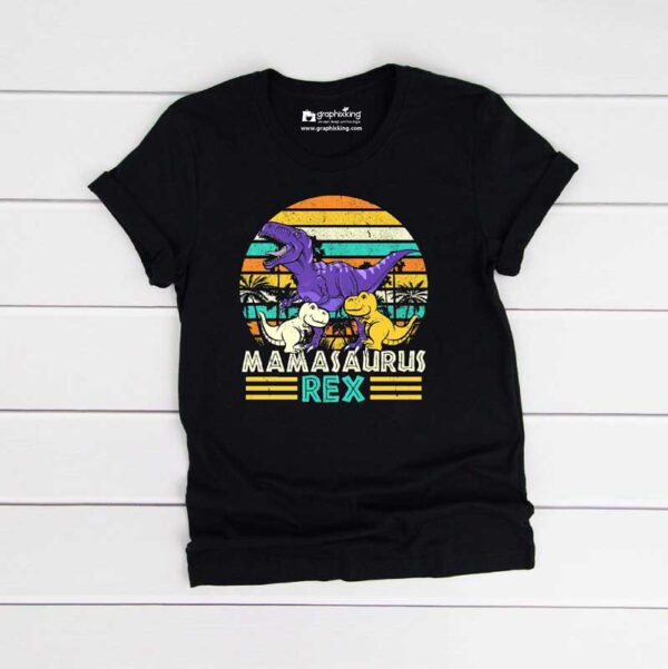 Rex-Mamasaurus-Family-Kids-Black-Tshirt