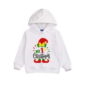 My First Christmas Baby Girl White Hoodie