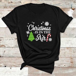 Christmas In The Air  Black Cotton Tshirt