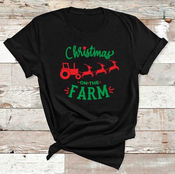 Christmas-On-The-Farm-Black-Cotton-Tshirt-1