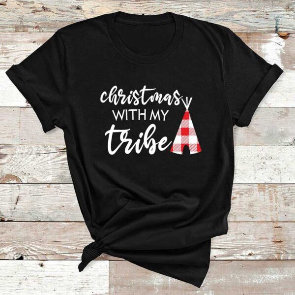 Christmas-With-My-Tribe-Black-Cotton-Tshirt-1