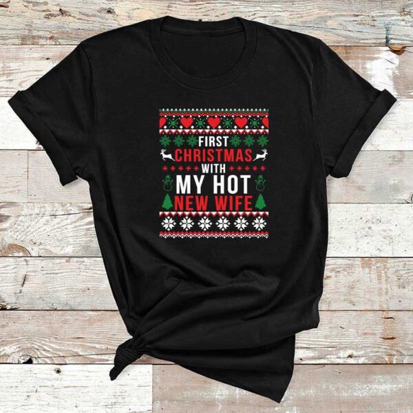 First-Christmas-With-Wife-Black-Cotton-Tshirt-1
