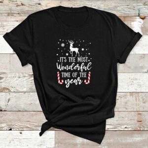 Its Most Wounderful Time Of Christmas Black Cotton Tshirt