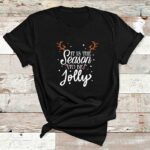 Jolly-Season-Christmas-Black-Cotton-Tshirt-1