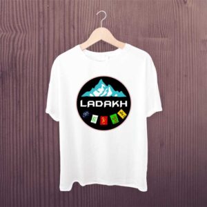 Ladakh Flag Mountain White Tshirt