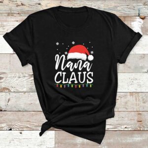 Nana Claus Christmas Black Cotton Tshirt