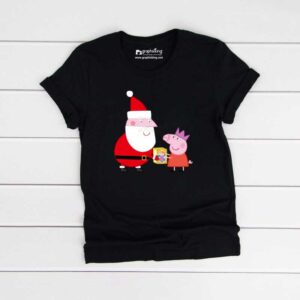 Santa Gifting Peppa Christmas Kids Tshirt