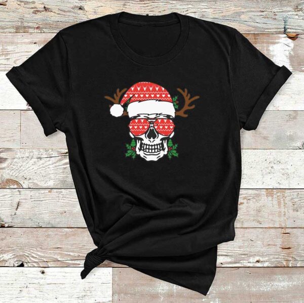 Skull-Christmas-Black-Cotton-Tshirt-1