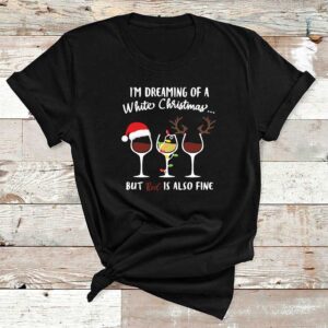 White Christmas Black Cotton Tshirt