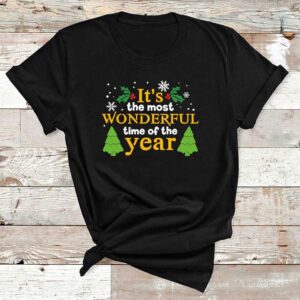 Wonderful Time Of Year Christmas Black Cotton Tshirt