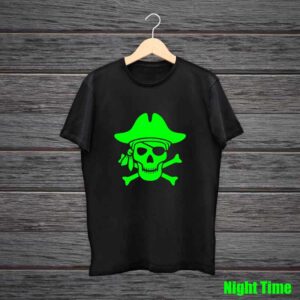 Pirates Skull Glow In The Dark Black Radium Tshirt