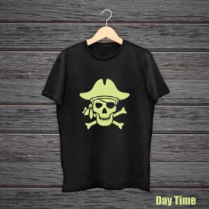 Pirates Skull Glow In The Dark Black Radium Tshirt