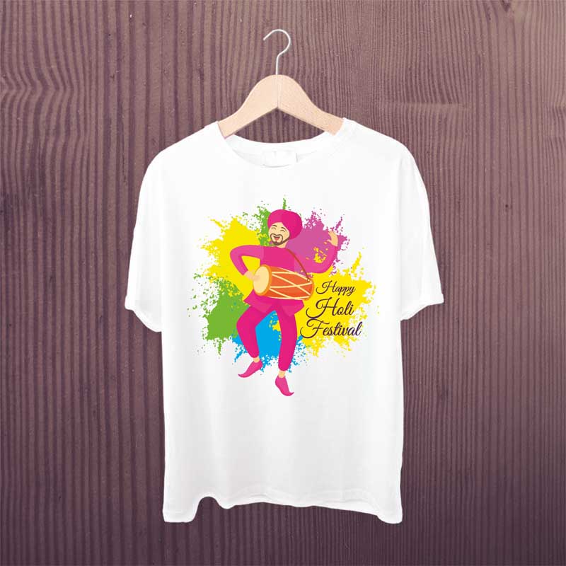 Man Dancing Happy Holi T Shirt From Graphixking