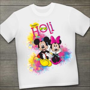 Mickey Minnie Mouse Kids Holi T Shirt