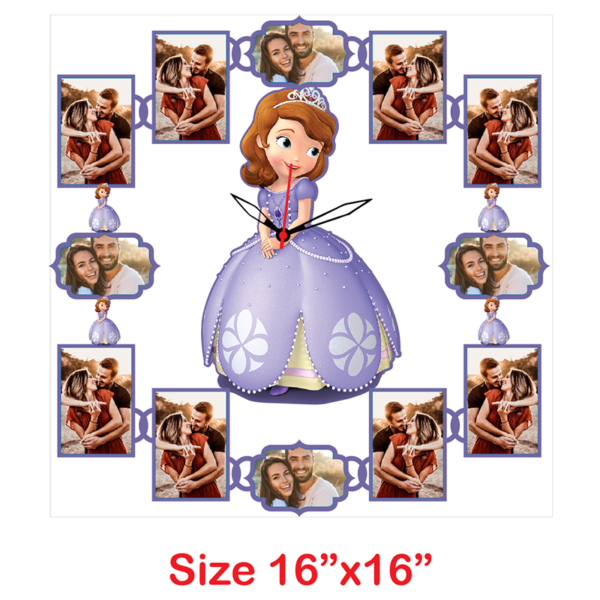 Cute-Baby-Barbie-Wooden-Customized-Photo-Frame-With-Clock
