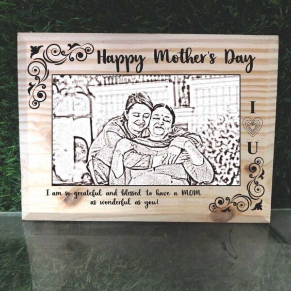 Customized-UV-Printed-Wooden-Photo-Plaque-Frame-Happy-Mothers-Day-11x8-Inch